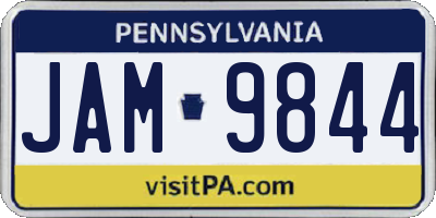 PA license plate JAM9844