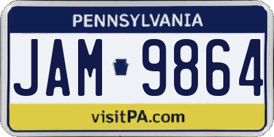 PA license plate JAM9864