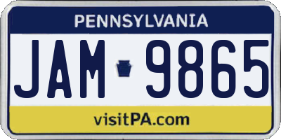 PA license plate JAM9865