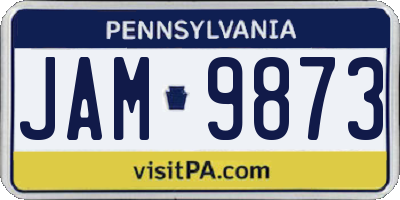 PA license plate JAM9873