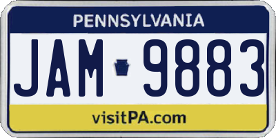 PA license plate JAM9883