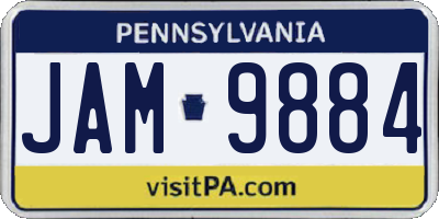PA license plate JAM9884