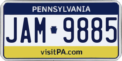 PA license plate JAM9885