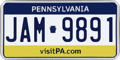 PA license plate JAM9891