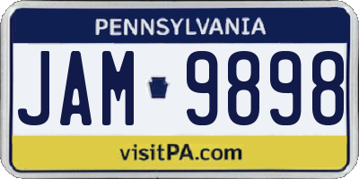 PA license plate JAM9898