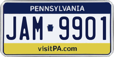 PA license plate JAM9901