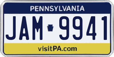 PA license plate JAM9941