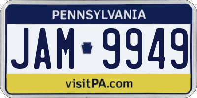 PA license plate JAM9949