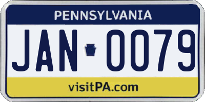 PA license plate JAN0079