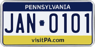 PA license plate JAN0101