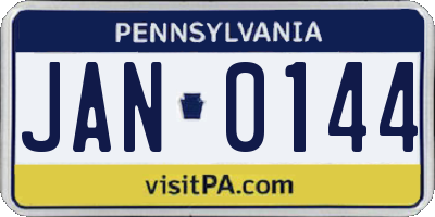PA license plate JAN0144