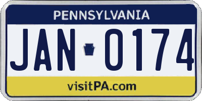 PA license plate JAN0174