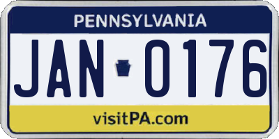 PA license plate JAN0176