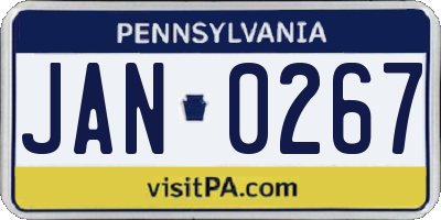 PA license plate JAN0267