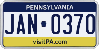 PA license plate JAN0370