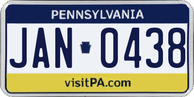 PA license plate JAN0438