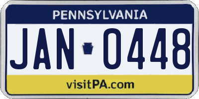 PA license plate JAN0448