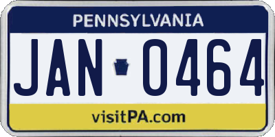 PA license plate JAN0464