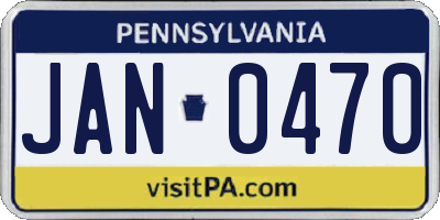 PA license plate JAN0470