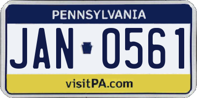 PA license plate JAN0561