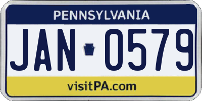PA license plate JAN0579