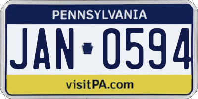 PA license plate JAN0594