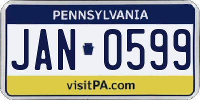 PA license plate JAN0599