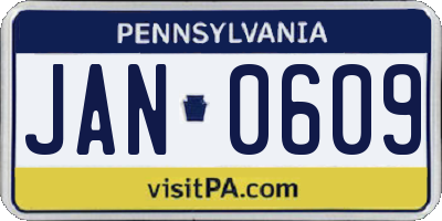 PA license plate JAN0609