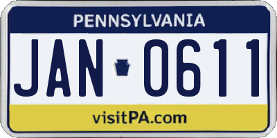 PA license plate JAN0611