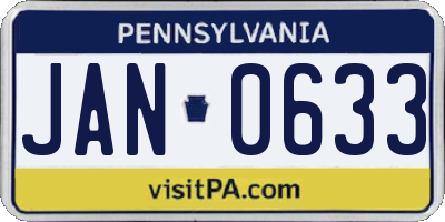 PA license plate JAN0633