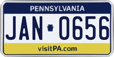 PA license plate JAN0656