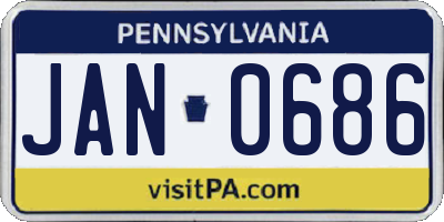 PA license plate JAN0686