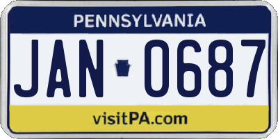 PA license plate JAN0687