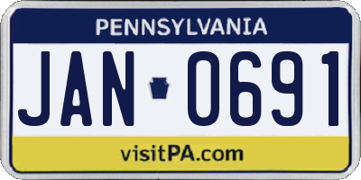 PA license plate JAN0691