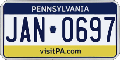 PA license plate JAN0697