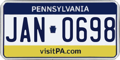 PA license plate JAN0698