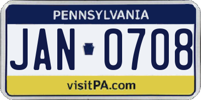 PA license plate JAN0708