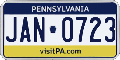 PA license plate JAN0723