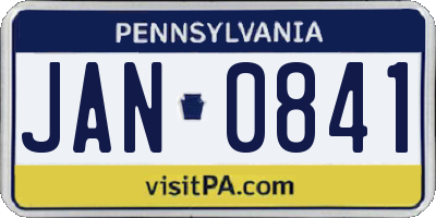 PA license plate JAN0841