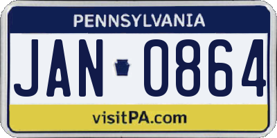 PA license plate JAN0864