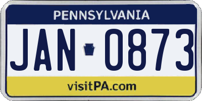 PA license plate JAN0873