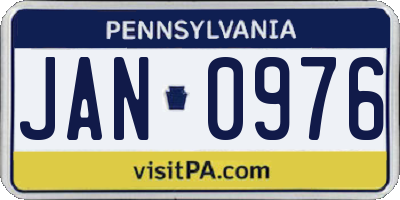 PA license plate JAN0976