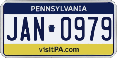 PA license plate JAN0979