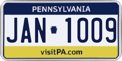 PA license plate JAN1009