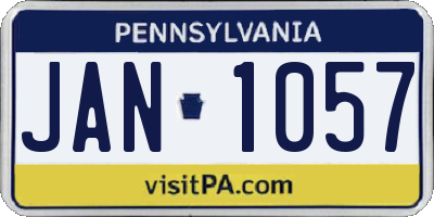 PA license plate JAN1057