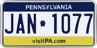 PA license plate JAN1077