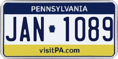 PA license plate JAN1089