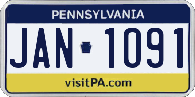 PA license plate JAN1091