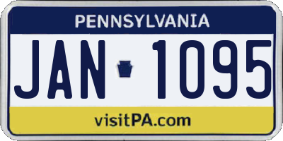 PA license plate JAN1095