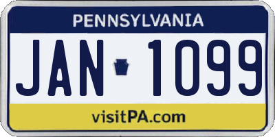 PA license plate JAN1099